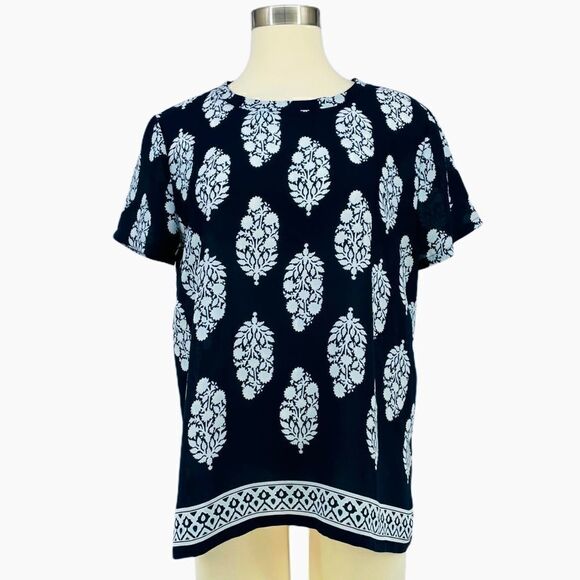 LOFT Outlet Short Sleeve Flowy Floral Blouse - Picture 1 of 7